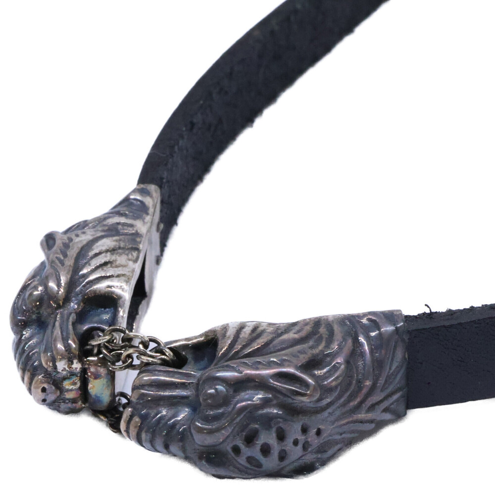 GUCCI Silver Leather Necklace